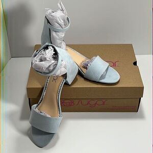 Sugar Noelle Dress Sandals Baby Blue Micro size 7M
